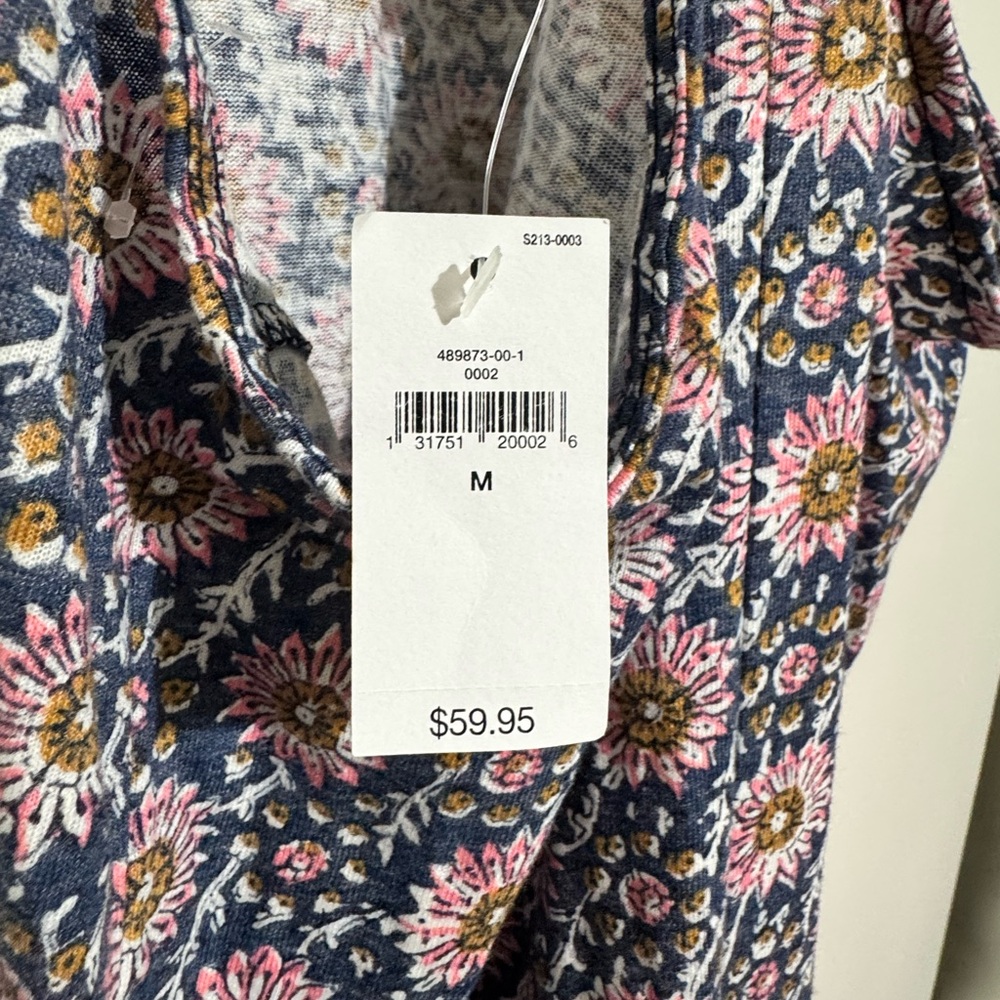 NWT GAP Women’s Sleeveless Linen Blend Floral Dress Keyhole Back Size Medium - Picture 7 of 9